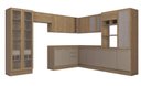 Ver imagem 3 de Armário de Cozinha Modulada Completa Reta 13 Peças 3,39x2,98m Botanic Kappesberg - Nogueira/Fendi