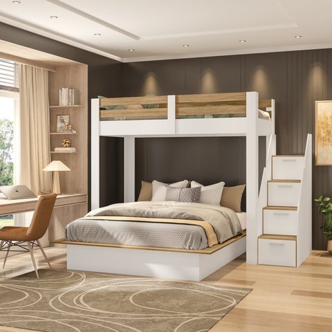 Beliche Family Adulto com Cama Casal Star Plus Casatema MadeiraOriginals