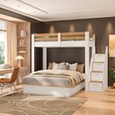 Ver imagem 1 de Beliche Family Adulto com Cama Casal Star Plus Casatema MadeiraOriginals Branco/Amadeirado Montana