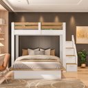 Ver imagem 5 de Beliche Family Adulto com Cama Casal Star Plus Casatema MadeiraOriginals Branco/Amadeirado Montana