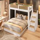 Ver imagem 6 de Beliche Family Adulto com Cama Casal Star Plus Casatema MadeiraOriginals Branco/Amadeirado Montana