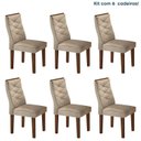 Ver imagem 1 de Conjunto 6 Cadeiras para Sala de Jantar Germany Bege/Chocolate