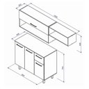 Ver mais imagens de Armário de Cozinha Compacta com Aéreo 4 Portas 1 Gaveta BCO05-362 Mel/Branco - BRV Móveis