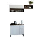 Ver imagem 6 de Armário de Cozinha Compacta 150cm com Armário e Balcão 4 Portas 1 Gaveta Bco05 Lâmina Mel/branco