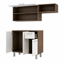 Ver imagem 7 de Armário de Cozinha Compacta com Aéreo 4 Portas 1 Gaveta BCO05-362 Mel/Branco - BRV Móveis