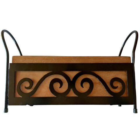 Porta Talher e Utensílios Ferro e Madeira - Mesa Posta - Decoração