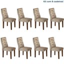 Ver imagem 1 de Conjunto 8 Cadeiras para Sala de Jantar Germany Bege/Chocolate
