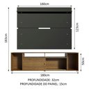 Ver imagem 3 de Rack Madesa Cancun e Painel para TV até 65 Polegadas Rustic/Preto 5Z8N Cor:Rustic/Preto