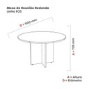 Ver imagem 3 de Mesa Reunião Redonda MRR1100P25PP Marrom e Preto