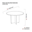 Ver imagem 3 de Mesa Reunião Redonda Mrr1100p25pp