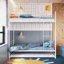 Ver imagem 1 de Beliche Solteiro em Ferro James + Cama Auxiliar:branco