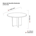Ver imagem 3 de Mesa Reunião Redonda MRR1100P25PP Marrom e Preto