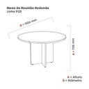 Ver imagem 3 de Mesa Reunião Redonda MRR1100P25PP Marrom e Branco
