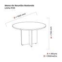 Ver imagem 3 de Mesa Reunião Redonda Mrr1100p25pp