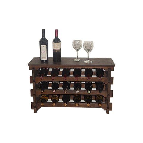 Adega para Vinho 18 Garrafas Tipo Mesinha Cor Imbuia C6
