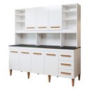 Ver imagem 1 de Kit de Cozinha Atenas 7 Portas 3 Gavetas - Kaiki Móveis Branco