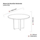Ver imagem 3 de Mesa Reunião Redonda MRR1100P25PP Cinza e Branco