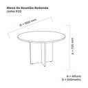 Ver imagem 3 de Mesa Reunião Redonda Mrr1100p25pp