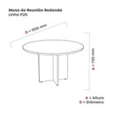 Ver imagem 3 de Mesa Reunião Redonda MRR1100P25PP Cinza