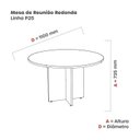 Ver imagem 3 de Mesa Reunião Redonda Mrr1100p25pp