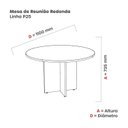 Ver imagem 3 de Mesa Reunião Redonda Mrr1100p25pp