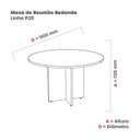 Ver imagem 3 de Mesa Reunião Redonda MRR1100P25PP Marrom