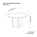 Ver imagem 3 de Mesa Reunião Redonda MRR1100P25PP Cinza