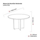 Ver imagem 3 de Mesa Reunião Redonda MRR1100P25PP Branco