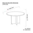 Ver imagem 3 de Mesa Reunião Redonda MRR1100P25PP Preto