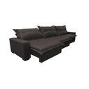 Ver imagem 7 de Sofá Retrátil e Reclinável 3.82m com Molas Ensacadas Cama inBox Prime Tecido Linho Marrom