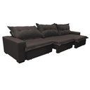 Ver mais imagens de Sofá Retrátil e Reclinável 3.82m com Molas Ensacadas Cama inBox Prime Tecido Linho Marrom