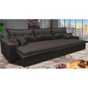 Ver imagem 1 de Sofá Retrátil e Reclinável 3.82m com Molas Ensacadas Cama inBox Prime Tecido Linho Marrom