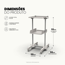 Ver imagem 2 de Carrinho Auxiliar 2 Prateleiras e Trava para Notebook | Organizador com Rodinhas | Mad.U Expand