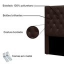 Ver imagem 3 de Cabeceira Casal 1,40m Toledo Suede Marrom - Pallazio