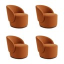 Ver imagem 1 de Kit 4 Poltronas Decorativa Premium Orgânica para Recepção e Clinicas em Bouclê Italiano Terracota