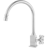 Torneira de Cozinha de Mesa Bancada Quadrada Metal Bica Móvel Alta 1/4 V com Arejador Cruzeta C52 - 1