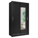 Ver imagem 1 de Guarda Roupa Solteiro City Glass 2 Portas Preto Acetinado - Thb
