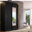 Ver imagem 4 de Guarda Roupa Solteiro City Glass 2 Portas Preto Acetinado - Thb