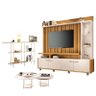 Estante Home Theater Titan Off White Cinamomo e Aparador Infinity e Kit Mesa de Centro Sky Off White - 2