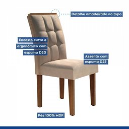 Conjunto 6 Cadeiras Estofadas Madri - 5 Conjunto 6 Cadeiras Estofadas Madri - 5