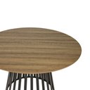 Ver imagem 2 de Mesa de Centro Cone Base Metálica Preta Tampo Amadeirado 120cm