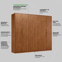 Ver imagem 4 de Guarda Roupa Casal 6 Portas e 6 Gavetas Equador - Nogueira Touch Nogueira Touch