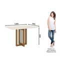 Ver imagem 5 de Conjunto Mesa de Cozinha Natalí com Tampo Madeirado com Vidro Reto 120x80cm e 4 Cadeiras Bella