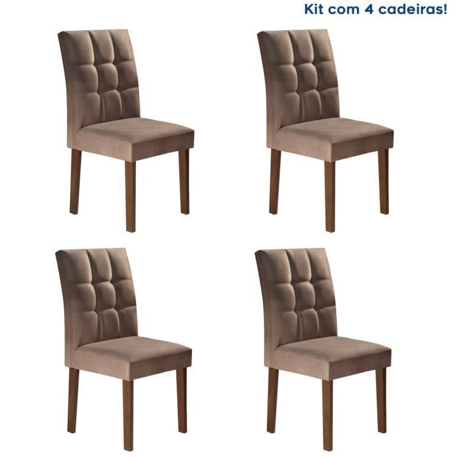 Conjunto 4 Cadeiras Estofadas Hobby - 1