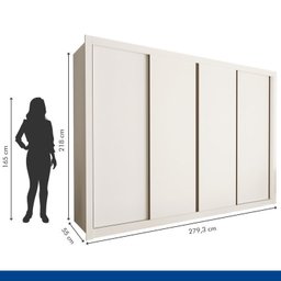 Conjunto Guarda Roupa Casal Premium 279,3cm 4 Portas e Cômoda 129,5cm 1 Porta 4 Gavetas Minastex - 8
