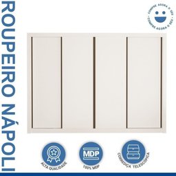 Conjunto Guarda Roupa Casal Premium 279,3cm 4 Portas e Cômoda 129,5cm 1 Porta 4 Gavetas Minastex - 10