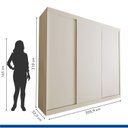 Ver mais imagens de Conjunto Guarda Roupa Casal Premium 205,9cm 3 Portas  e Cômoda 129,5cm 1 Porta 4 Gavetas Minastex