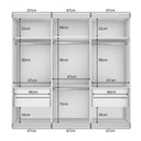 Ver imagem 2 de Conjunto Guarda Roupa Casal Premium 205,9cm 3 Portas  e Cômoda 129,5cm 1 Porta 4 Gavetas Minastex