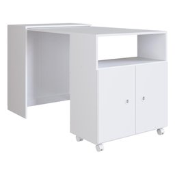 Mesa Retrátil/Balcão 2 Portas e Rodízios Multimóveis CR20098 Branca - 1