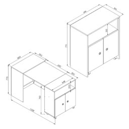 Mesa Retrátil/Balcão 2 Portas e Rodízios Multimóveis CR20098 Branca - 3